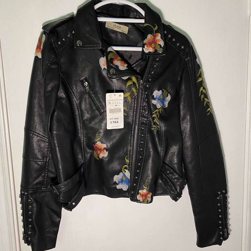 AFTF Basic Black Leather Jacket